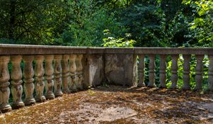 alter Balkon mit viel Moos